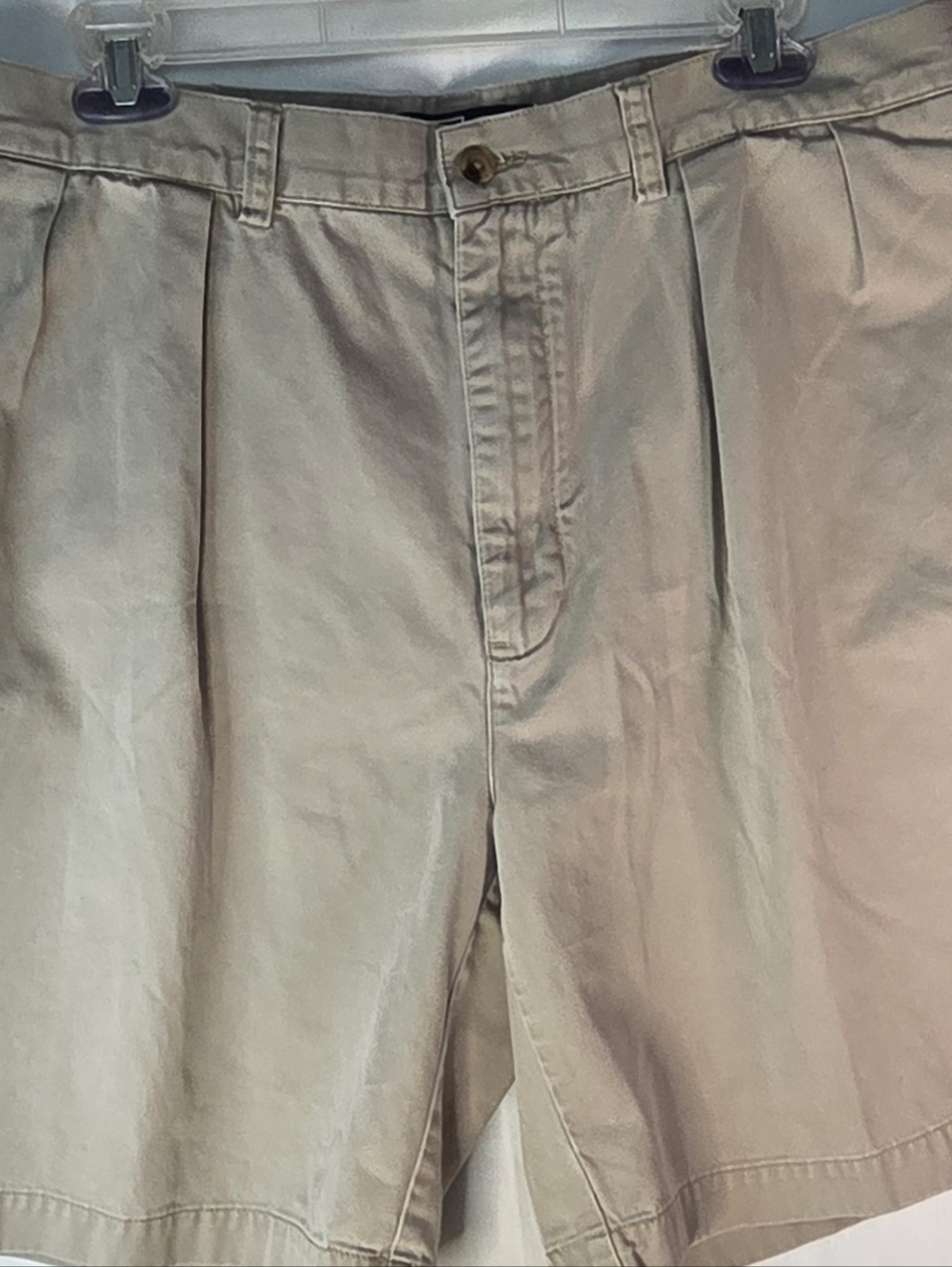 Vtg Polo Ralph Lauren Mens Sz 36 Tyler Khaki Shorts Pleated Front 9” Inseam